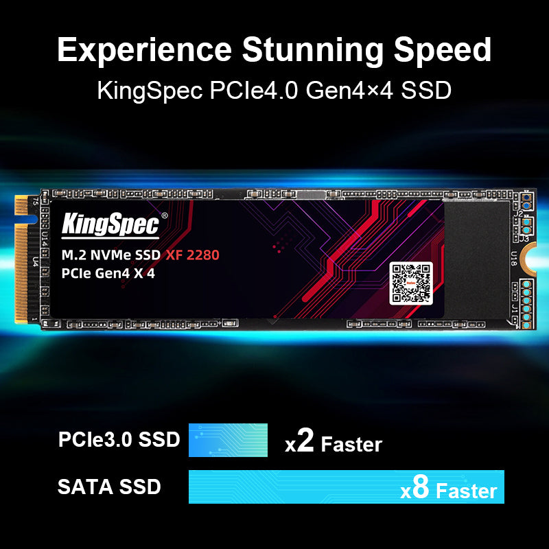 Disque SSD Interne M.2 2280 NVME PCIe Gen4 x 4 Kingspec XG Series 4 To -  Sans dissipateur, Compatible PS5 (Vendeur Tiers) –